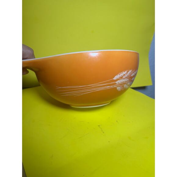 PYREX Autumn Harvest Wheat 443 Cinderella Mixing Bowl 2.5L Orange Vintage - Picture 4 of 8